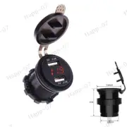 12V Waterproof Dual USB Charger Voltmeter Socket Universal Car USB Socket Plug