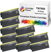 10-Pack Compatible Toner Cartridge for Brother TN-7600 TN7600 (6,500 Pages) for Brother DCP8020 DCP8025D HL1650 HL1670N HL1850 HL1870N HL5040 HL5050 HL5070N MFC8820D