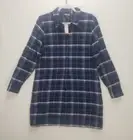 Patagonia Dress Fjord Flannel Size SMALL Organic Cotton Navy Blue POCKETS NEW