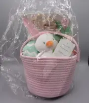 The Peanut Shell 6 Pc Newborn Baby Basket Gift Set Shower-Nursery- Easter - NEW