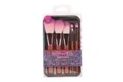 5pc BYS Makeup Brushes Keepsake Tin Glitter Powder Blush Foundation Eyebrow Set