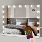 Hollywood Tabletop Makeup Mirror W/ 17 Dimmable LED Bulbs Vanity Mirror 80x60cm