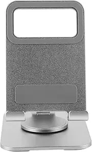 HAKIDZEL Adjustable Phone Holder with Full Rotation Portable Foldable Stand for Smartphones and Tablets Slip Design for Compatible with Various Models Deep Grey