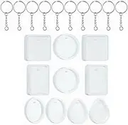 LALOCAPEYO 20 Pcs Silicone Resin Molds with Hanging Hole with Keychain Rings for Jewelry Making DIY Craft for Resin Jewelry Casting Molds, Silicone Molds Pendant Mold