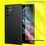 Tempered Glass Screen Protector Soft TPU Case for Samsung Galaxy S22 Ultra S908U