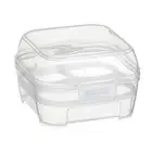 Transparent 4 Grids Travel Beauty Powder Puff Storage Box Makeup Egg Drying for