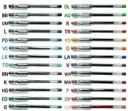 Set of 10 PILOT HI-TEC-C 0.4mm Color Ballpoint Pens Blue Black Red Pink Gel Set