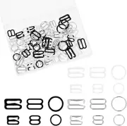 90PCS Bra Strap Hooks, Metal Bathing Suit Clips Clasp, Adjustment Slider, Bra St
