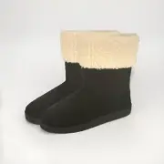 New Wayland Square Women’s Memory Foam Slipper Boots Black Size S 7-8 w/ Gloves