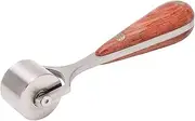 Leathercraft Seam Roller, Wooden Handle Stainless Steel Roller Leather Press Edge Roller, High Hardness Wear Resistance Leather Press Tool
