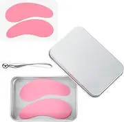 Dimeho Under Eye Patches Silicone, 4 Pcs Reusable Eye Patches with Metal Eye Cream Applicator Eye Patches Plump Fine Lines & Wrinkles Reusable Under Eye Mask Tin Case