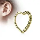 Piercing Ear Cartilage Daith Heart Braided Gold Plated