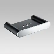 Esperia Matte Black & Chrome Soap Dish Holder