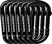 [Oupeng sky] 6PCS Carabiner Clip - Heavy Duty Iron Carabiners 800lbs Carabeaner D Ring Shape,Key Chain Clip Hook,Keychain Clip,Multipurpose for Camping, Hiking,Backpacking or Other Outdoor Activities, Black.