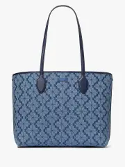 Spade Flower Jacquard Denim Bleecker Large Tote