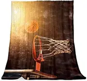 Throw Blanket,Soft Blankets and Throws,Basketball and Basketball Hoop,59x51.1 in