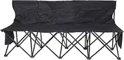 harayaa Folding Bench Folding Camping Chair Lightweight Multi Person Portable Sideline Bench Foldable for Lawn Campsites Soccer Games, 4 Seat