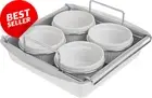 6 Piece Professional Creme Brulee Set Grey Ramekins with Torch Kit