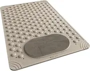 Drimzate Non-Slip Extra Soft TPE Bath Mat, Machine Washable Bathroom Shower Mat, Smooth/Non-Textured Tubs Only,60cm×90cm,Brown