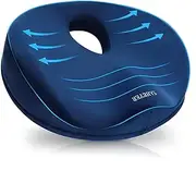 SAHEYER Donut Pillow for Tailbone Pain Relief and Hemorrhoids, Memory Foam Donut Cushion for Sciatica Nerve, Seat Cushion Butt Pillow for Men Women at Home Office Chair Car Long Sitting Comfort, Blue