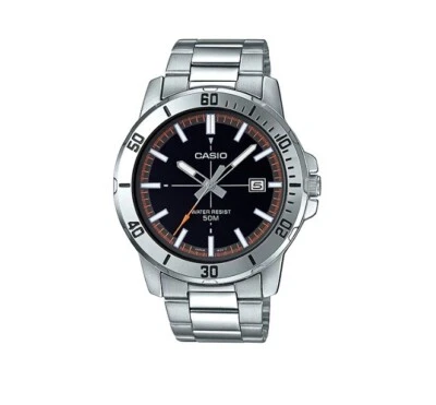 Casio MTP-VD01D-1E2VDF Men's Analog Watch Black Steel Band Classic