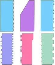 STARTIST 6Pcs Cake Icing Smoother Cake Sculpting Modeling Tools Bakeware Cake Edge Tool Cake Decorating Comb for Pastry Kitchen Baking