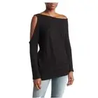 Go Couture Women's Cold Shoulder Modal Blend Top In Black Medium MSRP $98