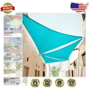 UV-Resistant 22' Turquoise Triangle Shade Sail - 190 GSM Commercial Canopy