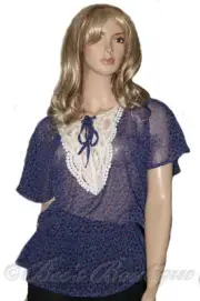 Sheer Blouse Chiffon Size 10 12 14 16 Ladies Summer Crochet Lace Top Womens