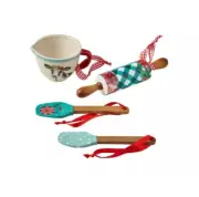 2021 PIONEER WOMAN CHRISTMAS ORNAMENTS 4-pc ROLLING PIN SPATULA COLANDER SET
