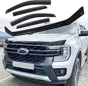 SUERAUTO4X4 Bonnet Protector Weather Shields for Ford Ranger Next Gen 2022-2025 Accessories,Tinted Black Bonnet Stone Guard Weathershields Window Visors Wind Deflectors Injection, 5PCS/Set