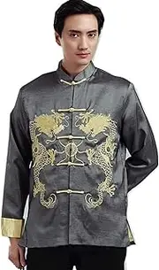[ChangNanJun] Shanghai Story Men Chinese Traditional Long Sleeve Dragon Kung Fu Tang Suit