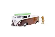 Jada 1:24 Scale 1963 Volkswagon Bus Pickup Diecast Vehicle With Groot Figurine