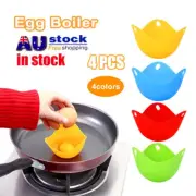 4PC Silicone Egg Poacher Poaching Pods Pan Poached Cups Mould Kitchen Cookare PJ