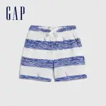 GAP 嬰兒裝 純棉小熊印花條紋短褲 布萊納系列-藍白條紋(635068)