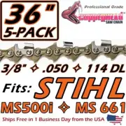 COPPERHEAD 5-PACK 36" CHAINS 3/8", .050 GA, 114 DL - Fits STIHL MS500i 33RM3-114