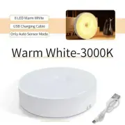 USB PIR Motion Sensor LED Night Light Rechargeable Wireless Closet Cabinet Lamp