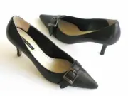 NEW TONY BIANCO 'REX' BLACK LEATHER LADIES LOW HEELS WORK SHOES - SZ 5.5