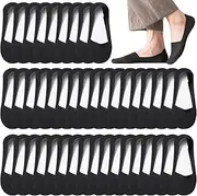 [Looknniy] 20 Pairs No Show Socks for Men Low Cut Liner Socks Invisible Hidden Cool Socks Non Slip Ice Feeling Socks, Black, One Size