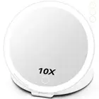 Large 10X Magnification 7 Inch Rechargeable Travel Makeup Mirror, Portable Va...