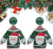Christmas Drop Earrings - Christmas Earrings - Sterling Silver Needle Shaped Snowman Earrings - Decorative Drop Earrings M