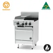 Goldstein Gas 2 Burners, 305 X 520 X 20 mm Griddle, 20'' Static Electric Oven PF12G220E-X