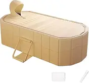 Ylnailky Folding Bathtub | Large Adult Shower Basin,Leak-Proof Bucket Bath with Cover, Space-Saving Design for Toddler, Camping, Pet-Grooming