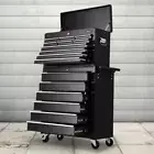 16 Drawers Tool Box Trolley Chest Rolling Cabinet Garage Storage Tools Organizer