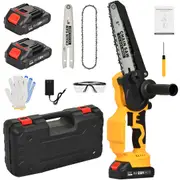 Advwin 6"+8" Mini Chainsaw, Electric Cordless Chain Saw w/ 2Pcs Batteries