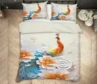 3D Peacock Flower NAO2806 Bed Pillowcases Quilt Duvet Cover Set Queen King Fay