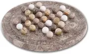 Marble Solitaire Board Game with 42 Marble Balls Handmad 10" board,Brain Teaser