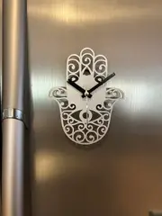Hamsa Hand Fridge Magnet Clock - Small 130mm Fully Functional Quartz Clock - Magnetised! Who wouldn't want one!!