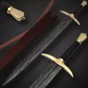 32" Damascus Steel Blade Gladiator Roman Sword Gladius Rose Wood Leather Sheath