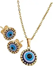 [WESIEVYA] 1 Set Earrings and Necklace Set Eyeglass Piercing Tassel Chain Necklace Second Jewelry Hoop Earrings Women Hoops Gold Bangles for Women Holder Star Gold Pendant Multiple Alloy